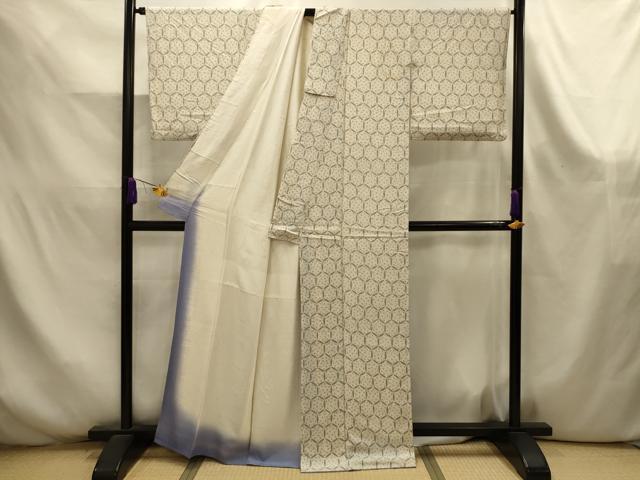 平和屋着物■上質な小紋　花唐草文　正絹　逸品　AABK6061sx