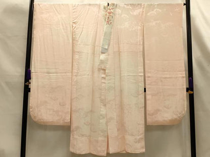 平和屋着物■長襦袢　無双仕立て　片輪車飛鶴花文　暈し染め　半衿刺繍　正絹　逸品　AABK6064sx
