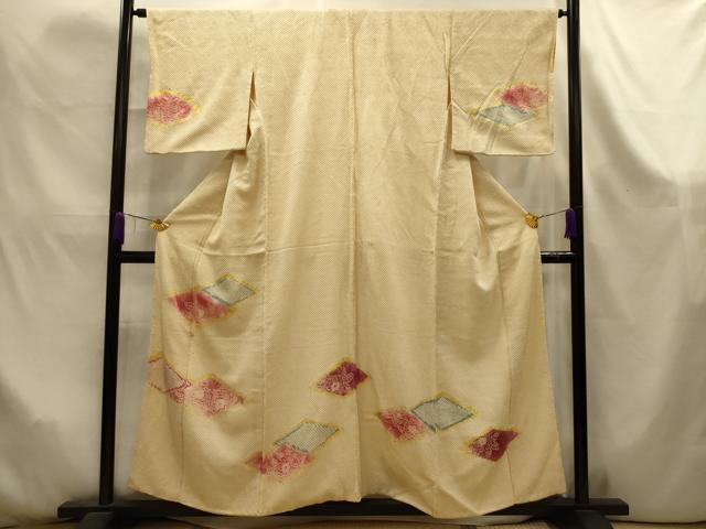 平和屋着物■訪問着　総絞り　花菱文　正絹　逸品　AABK6072sx
