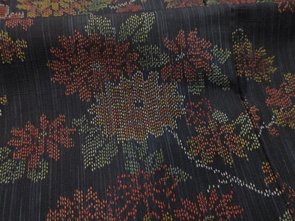 平和屋着物■上質な紬　枝花文　正絹　逸品　AABK6078sx