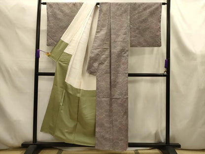 平和屋着物■上質な紬　亀甲文　正絹　逸品　AABK6081sx