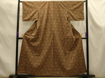 平和屋着物■上質な紬　立涌花文　正絹　逸品　AABK6083sx