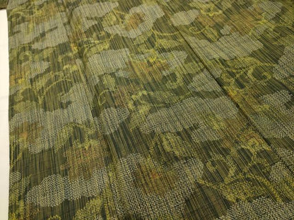 平和屋着物■上質な紬　更紗花文　正絹　逸品　AABK6084sx