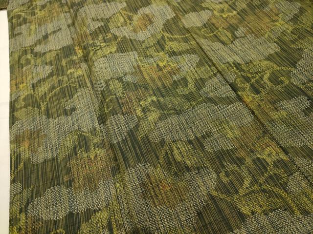 平和屋着物■上質な紬　更紗花文　正絹　逸品　AABK6084sx