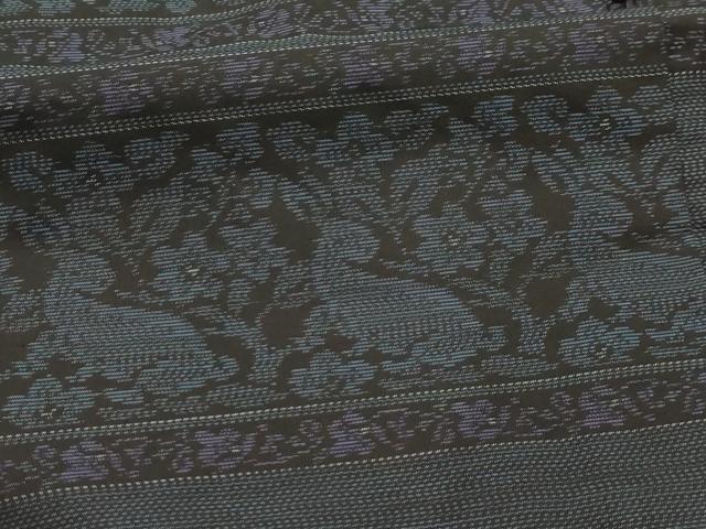 平和屋着物■本場大島紬　名物裂花兎　正絹　逸品　AABK6085sx