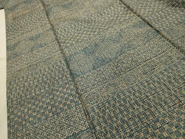 平和屋着物■上質な紬　横段花文　正絹　逸品　AABK6086sx