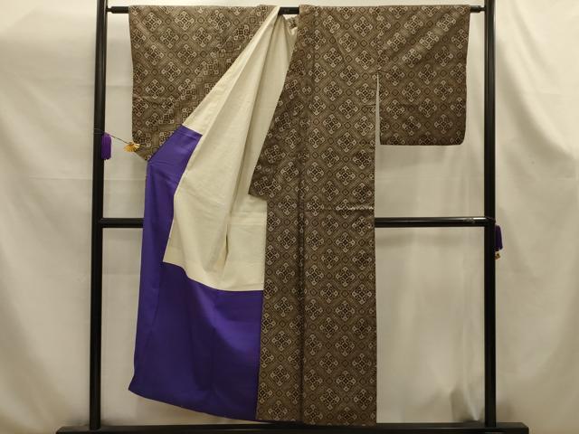 平和屋着物■本場大島紬　花菱文　正絹　逸品　AABK6095sx