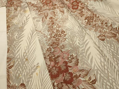 平和屋着物■上質な小紋　草花文　正絹　逸品　AABK6097sx