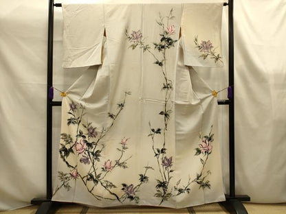 平和屋着物■訪問着　枝花文　暈し染め　正絹　逸品　AABK6100sx