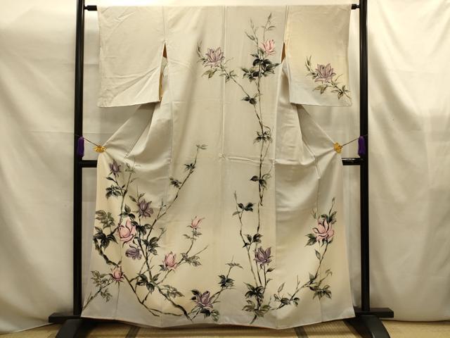 平和屋着物■訪問着　枝花文　暈し染め　正絹　逸品　AABK6100sx