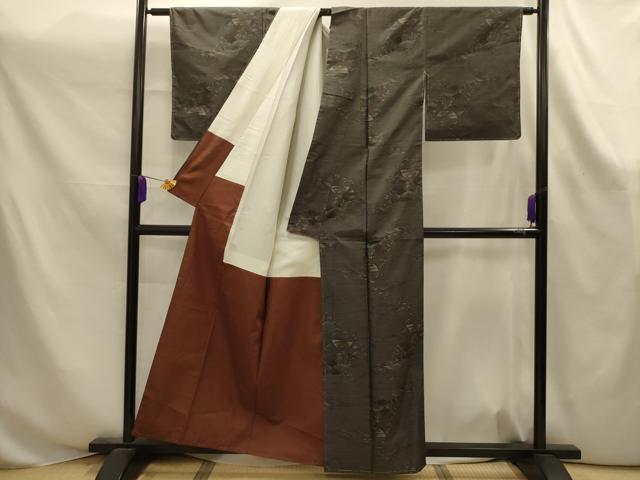 平和屋着物■本場大島紬　風景文　正絹　逸品　AABK6101sx