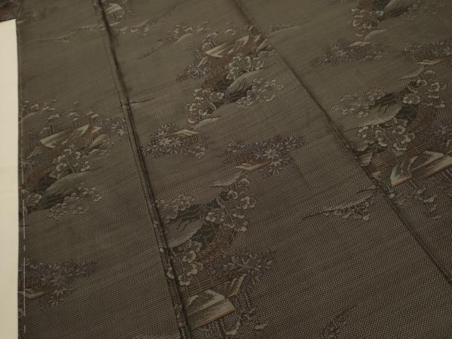 平和屋着物■本場大島紬　風景文　正絹　逸品　AABK6101sx