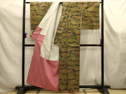 平和屋着物■上質な紬　風景文　正絹　逸品　AABK6103sx