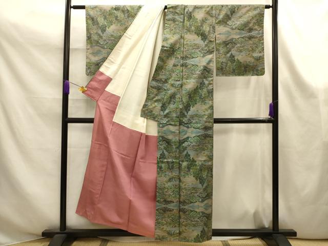 平和屋着物■本場大島紬　7マルキ　風景文　正絹　逸品　AABK6105sx