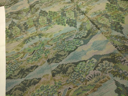平和屋着物■本場大島紬　7マルキ　風景文　正絹　逸品　AABK6105sx