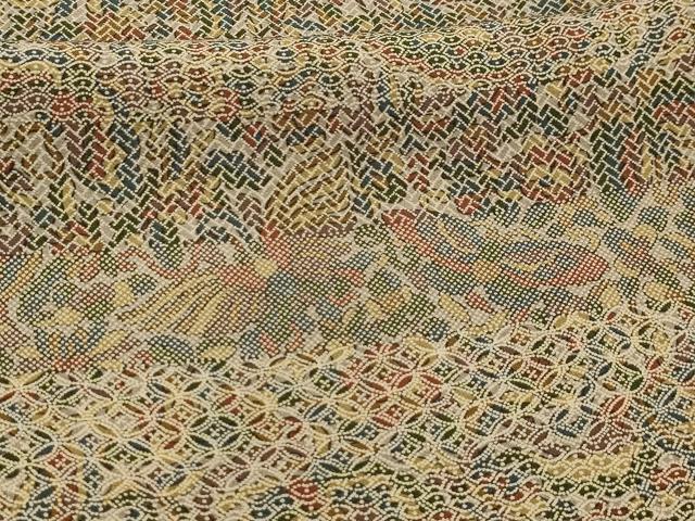 平和屋着物■上質な小紋　横段吉祥花蝶文　正絹　逸品　AABK6106sx