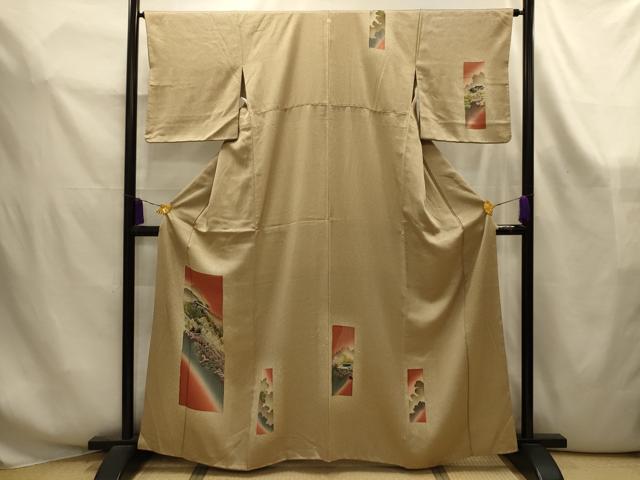平和屋着物■訪問着　短冊風景文　暈し染め　正絹　逸品　AABK6107sx