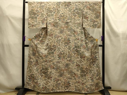 平和屋着物■上質な小紋　風景文　鬼しぼ縮緬　正絹　逸品　AABK6108sx