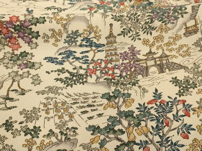 平和屋着物■上質な小紋　風景文　鬼しぼ縮緬　正絹　逸品　AABK6108sx