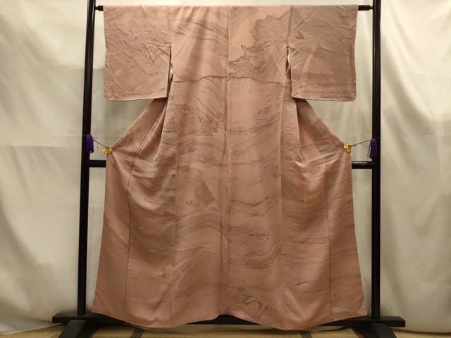 平和屋着物■上質な小紋　墨流し文様　正絹　逸品　AABK6115sx
