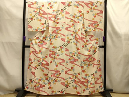 平和屋着物■上質な小紋　竜田川　正絹　逸品　AABK6116sx