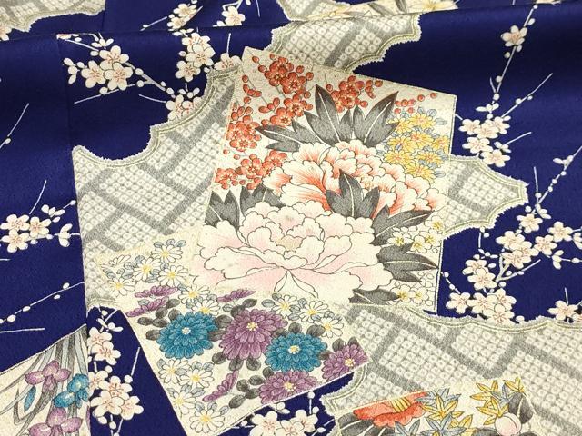 平和屋着物■上質な小紋　色紙重ね花文　金彩　正絹　逸品　AABK6120sx