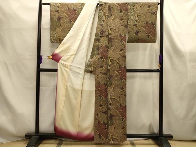 平和屋着物■上質な小紋　誰が袖花文　正絹　逸品　AABK6121sx