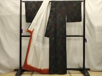 平和屋着物■上質な紬　亀甲花文　正絹　逸品　AABK6128sx