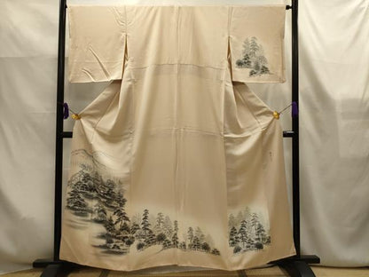 平和屋着物■訪問着　作家物　雅光　手描き　風景文　暈し染め　正絹　逸品　AABK6131sx