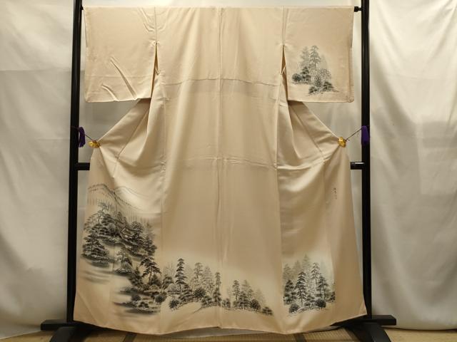 平和屋着物■訪問着　作家物　雅光　手描き　風景文　暈し染め　正絹　逸品　AABK6131sx