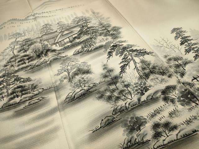 平和屋着物■訪問着　作家物　雅光　手描き　風景文　暈し染め　正絹　逸品　AABK6131sx