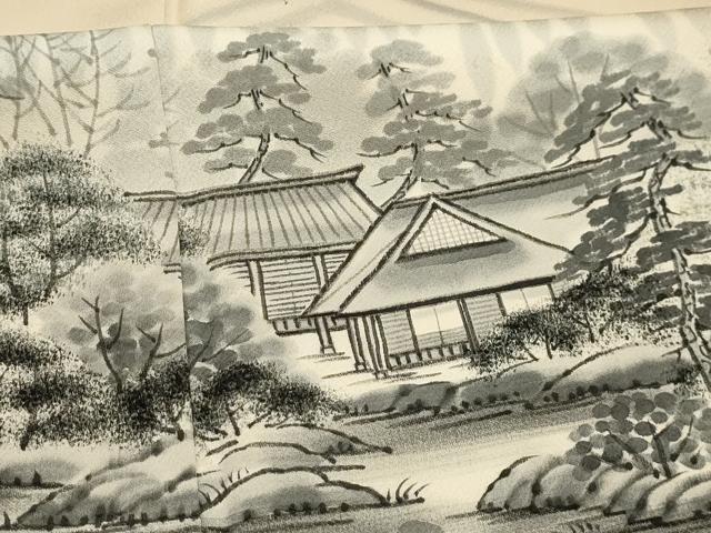 平和屋着物■訪問着　作家物　雅光　手描き　風景文　暈し染め　正絹　逸品　AABK6131sx
