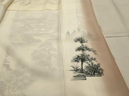 平和屋着物■訪問着　作家物　雅光　手描き　風景文　暈し染め　正絹　逸品　AABK6131sx