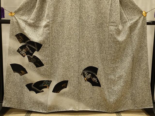 平和屋着物■訪問着　地紙重ね草花文　暈し染め　金彩　正絹　逸品　AABK6132sx