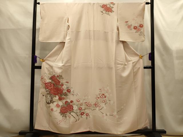 平和屋着物■訪問着　刺繍　花車文　正絹　逸品　AABK6133sx