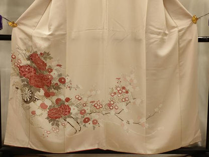 平和屋着物■訪問着　刺繍　花車文　正絹　逸品　AABK6133sx
