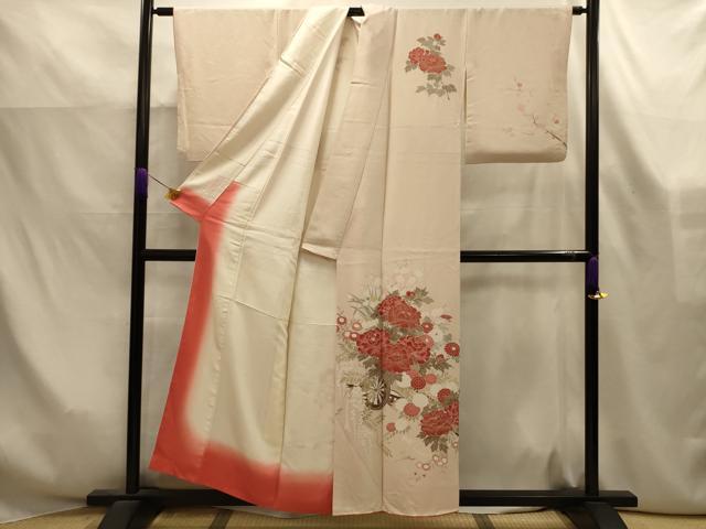 平和屋着物■訪問着　刺繍　花車文　正絹　逸品　AABK6133sx