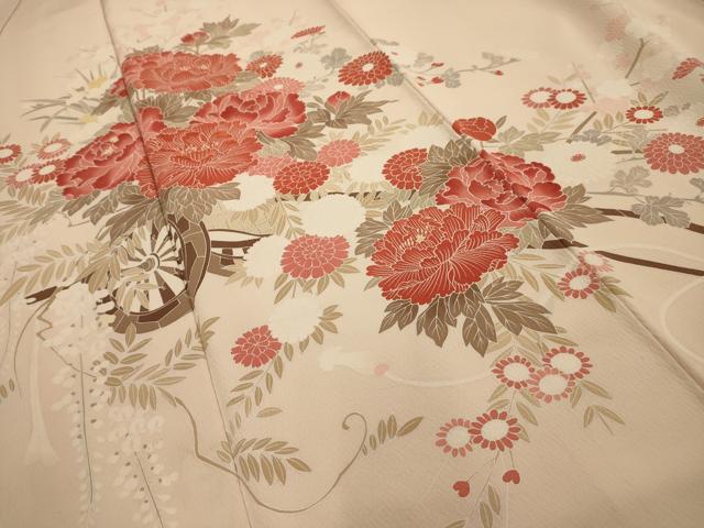 平和屋着物■訪問着　刺繍　花車文　正絹　逸品　AABK6133sx