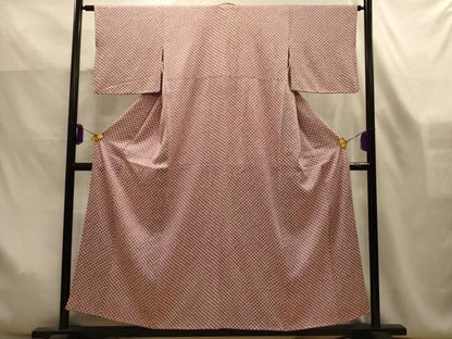 平和屋着物■大変加工の良い総絞り小紋　正絹　逸品　AABK6135sx