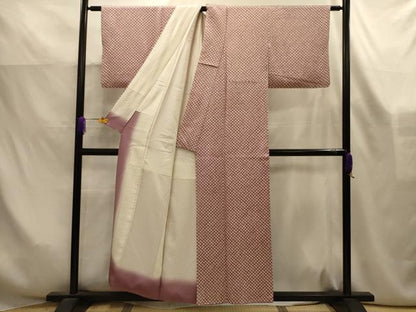 平和屋着物■大変加工の良い総絞り小紋　正絹　逸品　AABK6135sx
