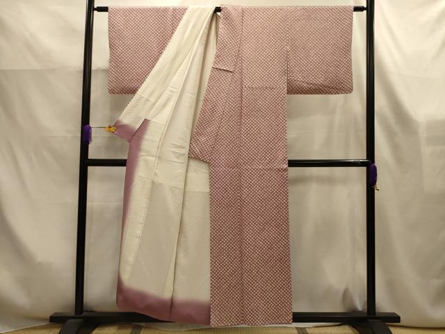 平和屋着物■大変加工の良い総絞り小紋　正絹　逸品　AABK6135sx