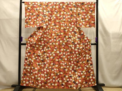 平和屋着物■上質な小紋　光琳菊　金彩　正絹　逸品　AABK6142sx