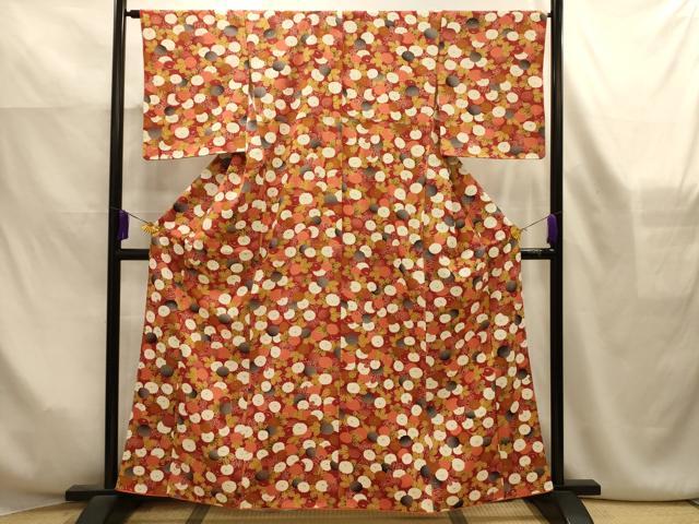 平和屋着物■上質な小紋　光琳菊　金彩　正絹　逸品　AABK6142sx
