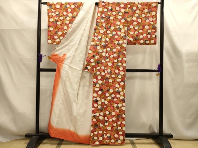 平和屋着物■上質な小紋　光琳菊　金彩　正絹　逸品　AABK6142sx