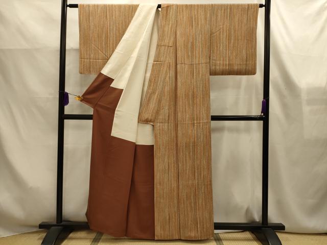 平和屋着物■上質な小紋　間道　正絹　逸品　AABK6143sx