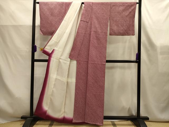 平和屋着物■大変加工の良い総絞り小紋　正絹　逸品　AABK6145sx