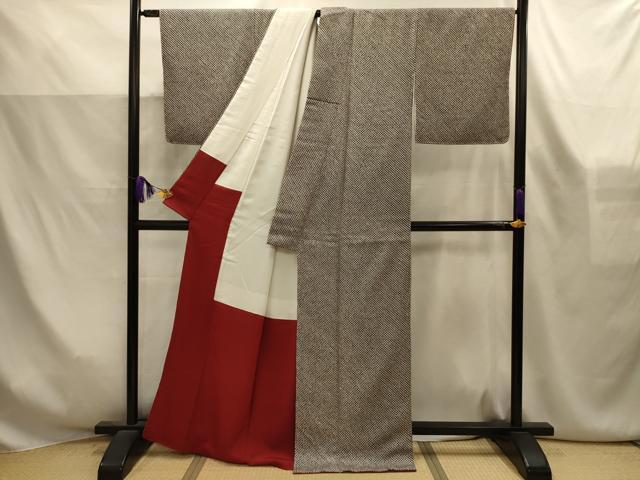 平和屋着物■大変加工の良い総絞り小紋　正絹　逸品　AABK6146sx