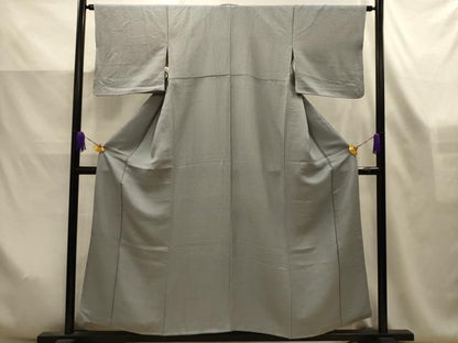 平和屋着物■上質な色無地　紋意匠　灰青色　正絹　逸品　AABK6147sx