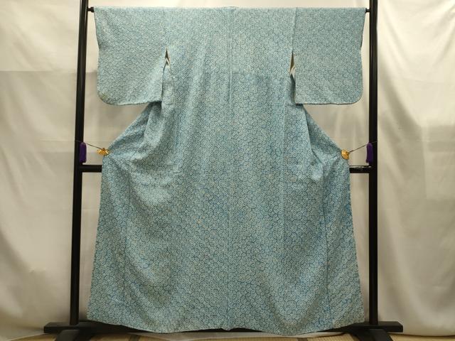 平和屋着物■大変加工の良い総絞り小紋　七宝文　正絹　逸品　AABK6149sx