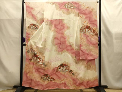 平和屋着物■豪華振袖　駒刺繍　片輪車花宝づくし　暈し染め　金彩　正絹　逸品　AABK6154sx